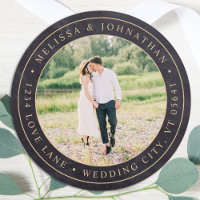 Rustic Chalkboard Photo Return Address Label
