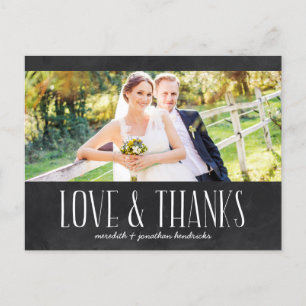 Rustic Chalkboard Photo Thank You Postcard