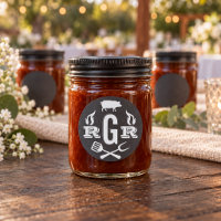 Rustic Chalkboard Pig Roast BBQ Monogram