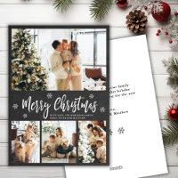 Rustic Chalkboard Snowflake 4 Photo Christmas