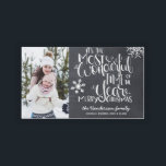 Rustic Chalkboard Snowflake Christmas Family Photo Acrylic Tray<br><div class="desc">Beautiful typography based holiday acrylic tray features a family photo. "It's the most wonderful time of the year" appears in white hand-lettered typography on a charcoal grey chalkboard background accented with white snowflakes.</div>