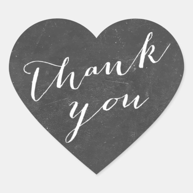 Rustic Chalkboard Thank You Wedding Favour Sticker (Front)