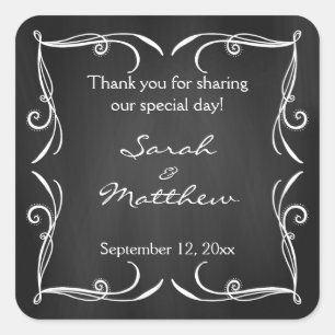 Rustic Chalkboard Wedding Favour Stickers