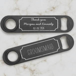 Rustic Chalkboard Wedding Groomsmaid Bar Key