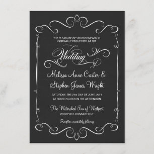 Rustic Chalkboard Wedding Invitations