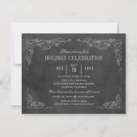 Rustic Chalkboard Wine Holiday Celebration Party