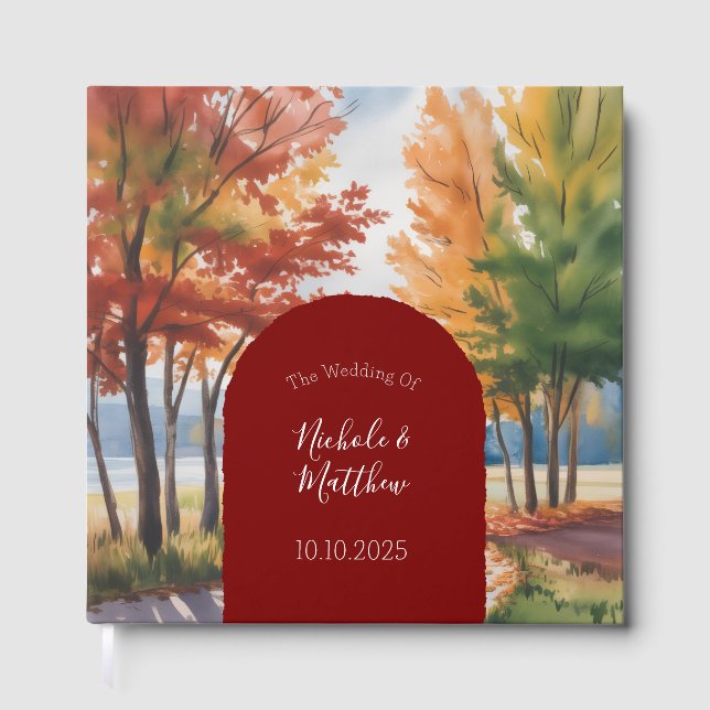 Rustic Changing of the Leaves Wedding  Guest Book (Front)