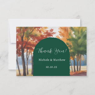 Rustic Changing of the Leaves Wedding Thank You Card