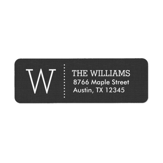 Rustic Charcoal Custom Monogram Return Address Label