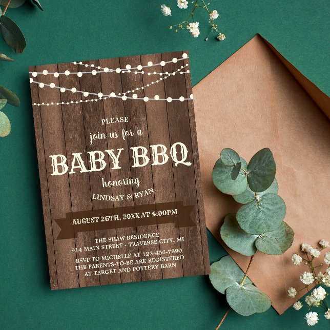 Rustic Charm BBQ Baby Shower Invitation (Creator Uploaded)