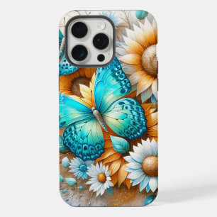 Rustic Charm: Butterfly and Daisy  iPhone 15 Pro Max Case