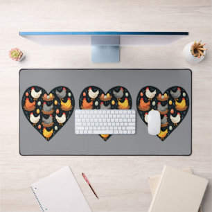 Rustic Charm Cottagecore Farm Chicken Pattern Desk Mat