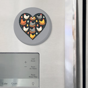 Rustic Charm Cottagecore Farm Chicken Pattern Magnet