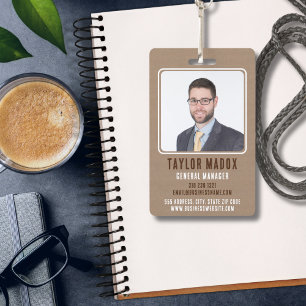 Rustic Charm Kraft Paper Employee Business Badge