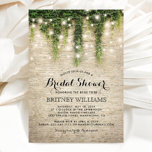 Rustic Chateau Stone Church Wedding Bridal Shower Invitation