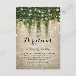 Rustic Chateau Stone Church Wedding Directions Enclosure Card