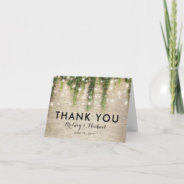 Rustic Chateau Stone Church Wedding Thank You (Front)