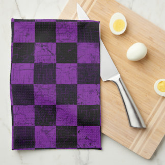 Rustic Checks, Purple and Black Kitchen Towel