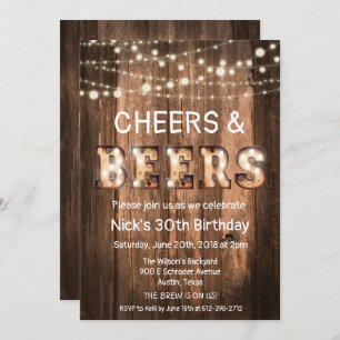 Rustic Cheers and Beers Invitation