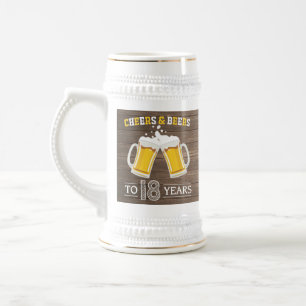 Rustic Cheers and Beers to 18 Years Beer Stein