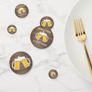 Rustic Cheers and Beers to 80 Years Confetti