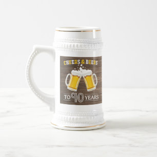 Rustic Cheers and Beers to 90 Years Beer Stein