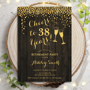 Rustic Cheers Retraite Party Invitation