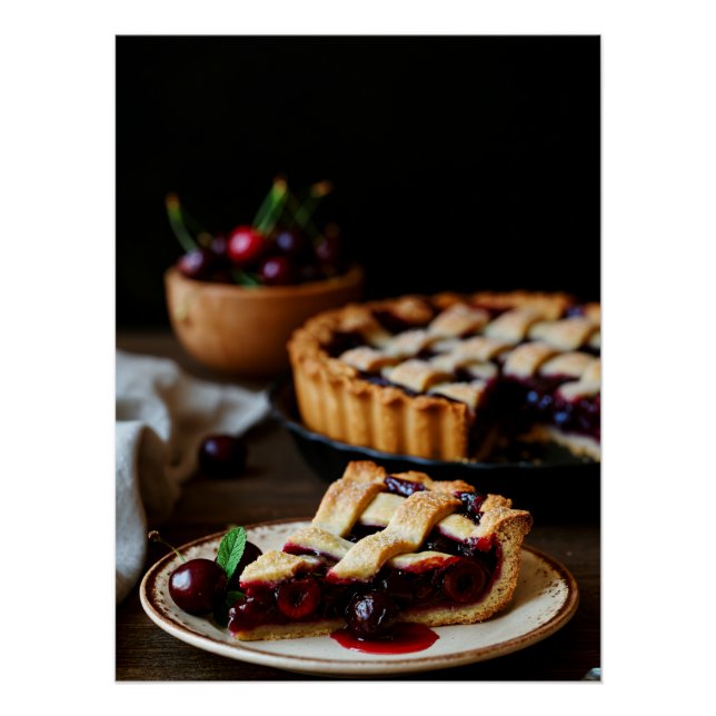Rustic Cherry Pie Poster (Devant)