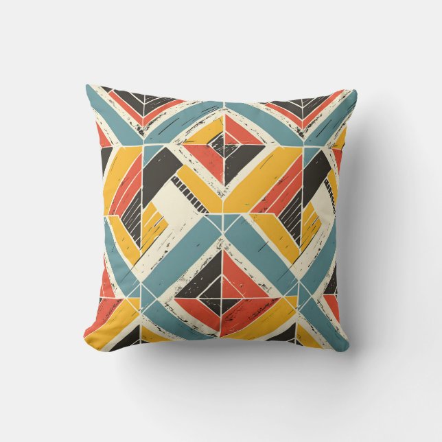 Rustic Chevron Mosaic Throw Pillow (Front)