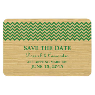Rustic Chevron Save the Date Magnet, Green Magnet