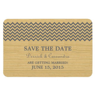 Rustic Chevron Save the Date Magnet, Grey Magnet