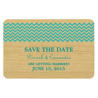 Rustic Chevron Save the Date Magnet, Teal Magnet