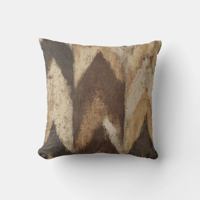 Rustic Chevron Wood Texture Coussin (Recto)