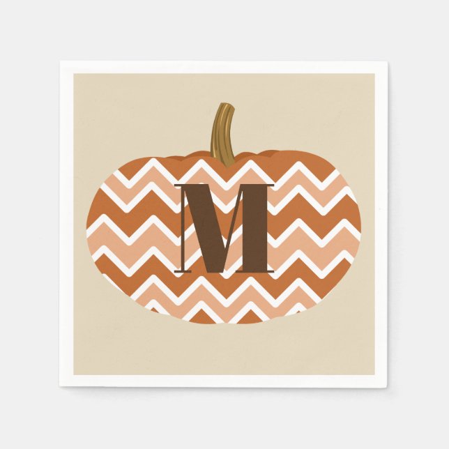 Rustic Chevrons Pumpkin | Custom Napkin (Front)
