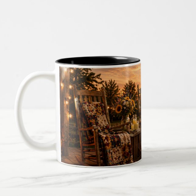 Rustic Chic Americana Farmhouse Sunset Coffee Mug (Left)