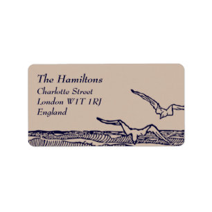 Rustic Chic Beach Wedding Address Label