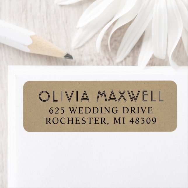 Rustic Chic Black Kraft Return Address (Insitu)