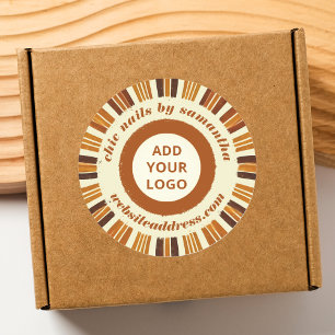 Rustic Chic Business Logo Nail Salon Classic Round Sticker