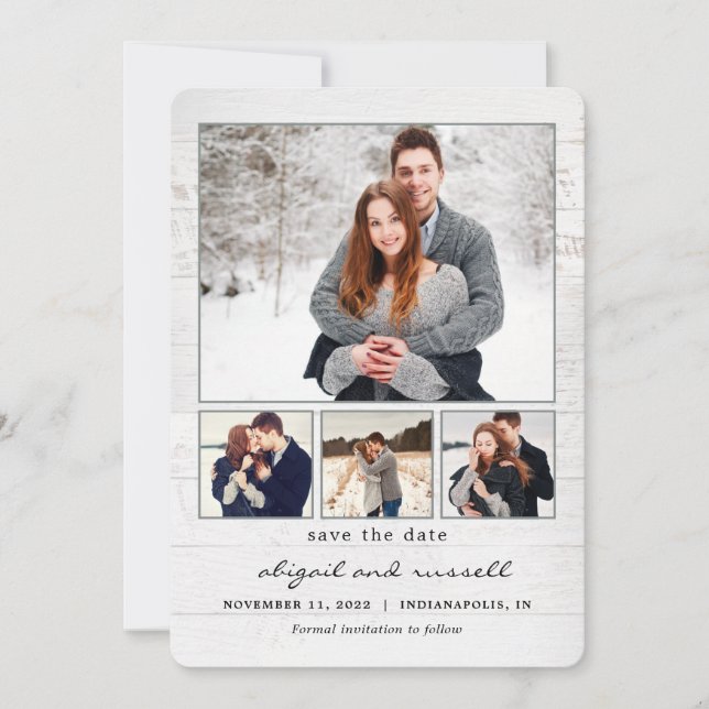 Rustic Chic Collage Wedding Enregistrer La Carte D (Devant)