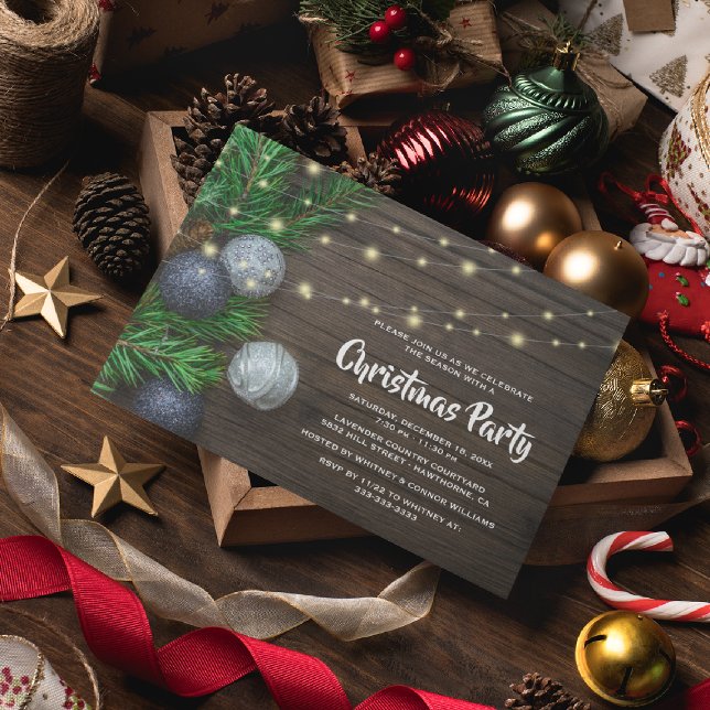 Rustic Chic Corporate Christmas Party Invitation (Creator Uploaded)