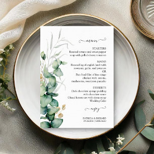 Rustic Chic Eucalyptus Greenery Wedding Menu Cards