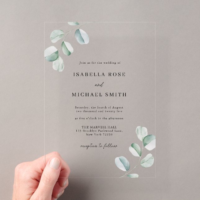 Rustic Chic Eucalyptus Wedding Invitation (Insitu (Handheld))