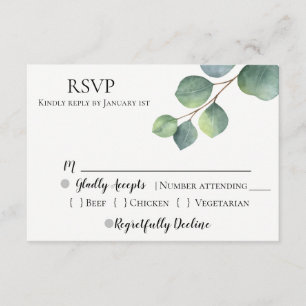 Rustic Chic Eucalyptus Wedding RSVP Card