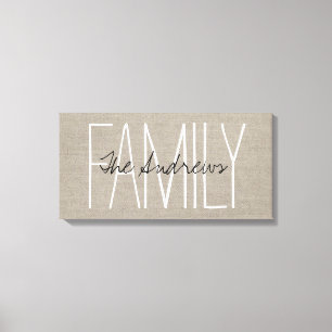 Rustic Chic Family Monogram Canvas Print