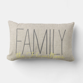 Rustic Chic Family Monogram IN BEIGE AND YELLOW Lumbar Pillow