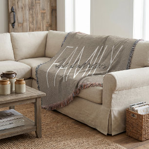 Rustic Chic Family Monogram Throw Blanket