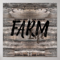 rustic chic FARM LIFE in script