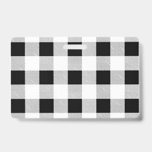 rustic chic farmhouse black white buffalo plaid badge