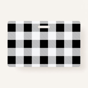 rustic chic farmhouse black  white buffalo plaid badge