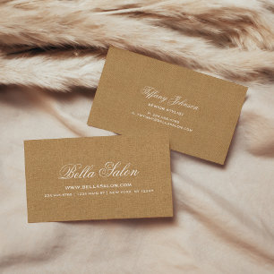 Rustic Chic Faux Burlap Business Card
